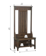 DS Hall Tree And Shoe Bench Walnut