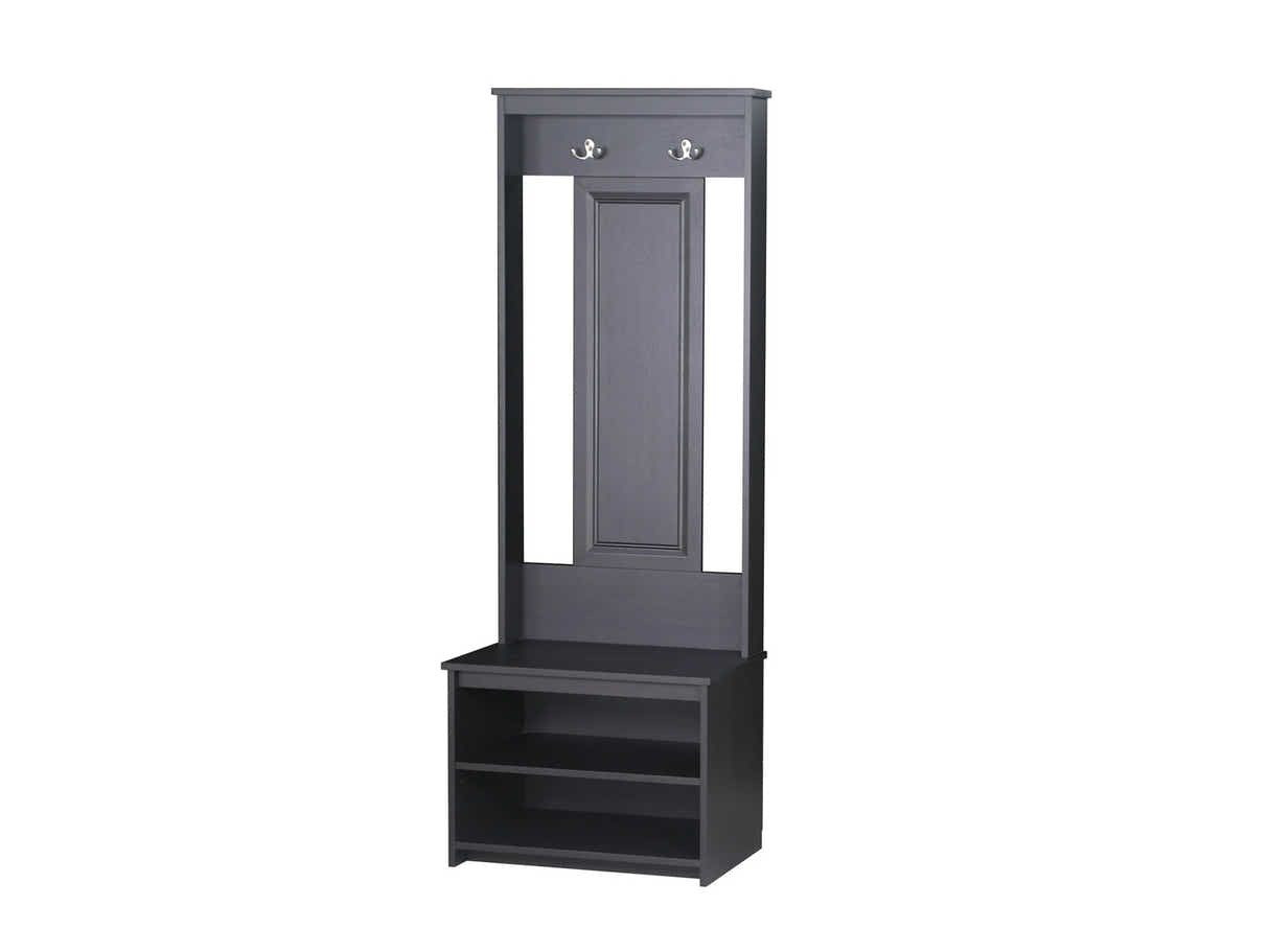 Hall Tree And Shoe Bench Antique Black