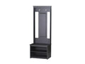 Hall Tree And Shoe Bench Antique Black