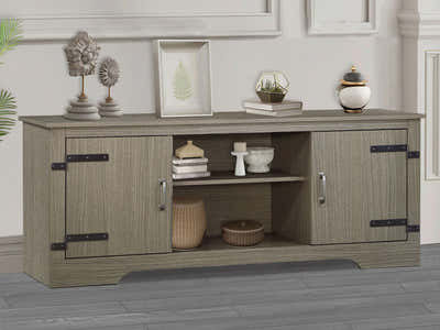 Walnut Wood Grain Entertainment Unit - 150 cm