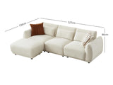 Modular Sofa Set with Ottoman - Beige