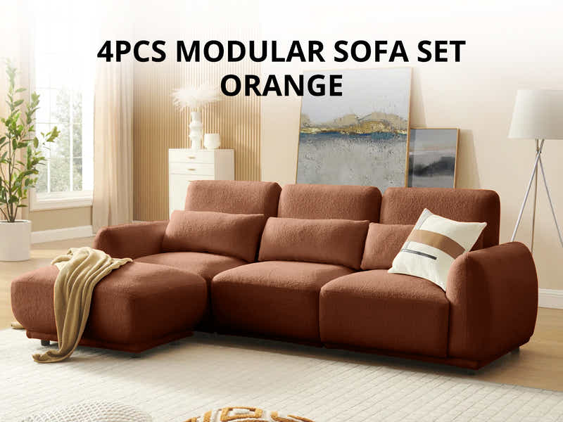 DS 4Pcs Modular Sofa Set Orange