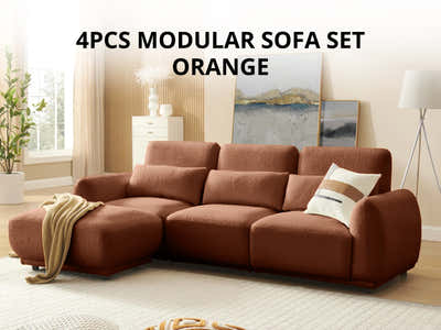 DS 4Pcs Modular Sofa Set Orange