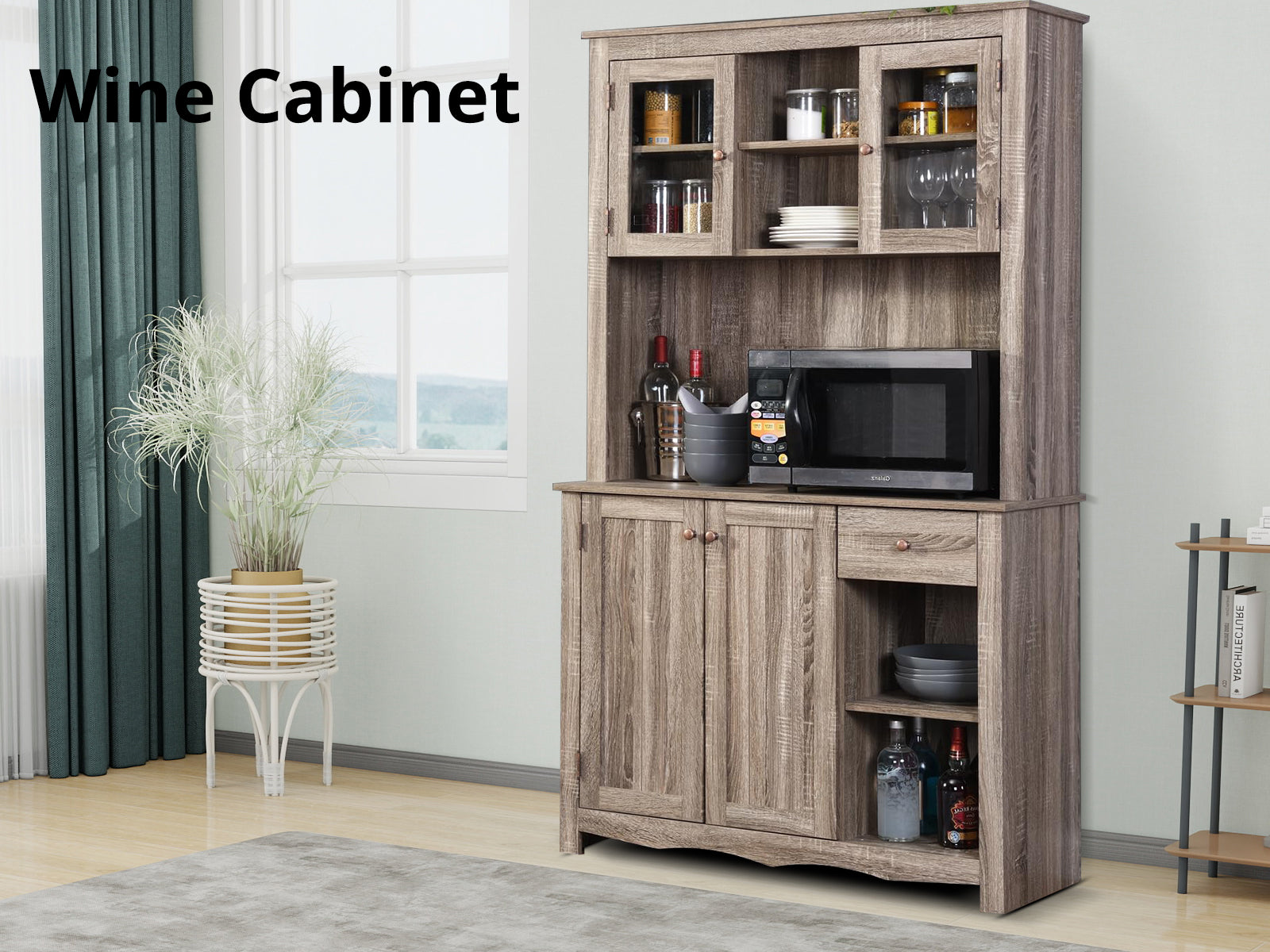 Wine Cabinet Oak Grey