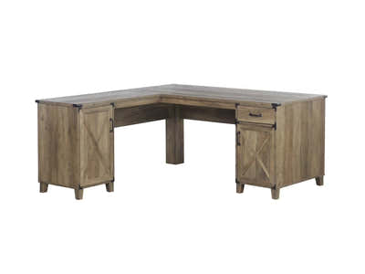 DS L-Shaped Desk Rustic Oak