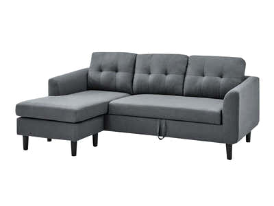 DS L-Shaped Pull Out Left Sofa Bed Grey