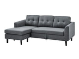 DS L-Shaped Pull Out Left Sofa Bed Grey