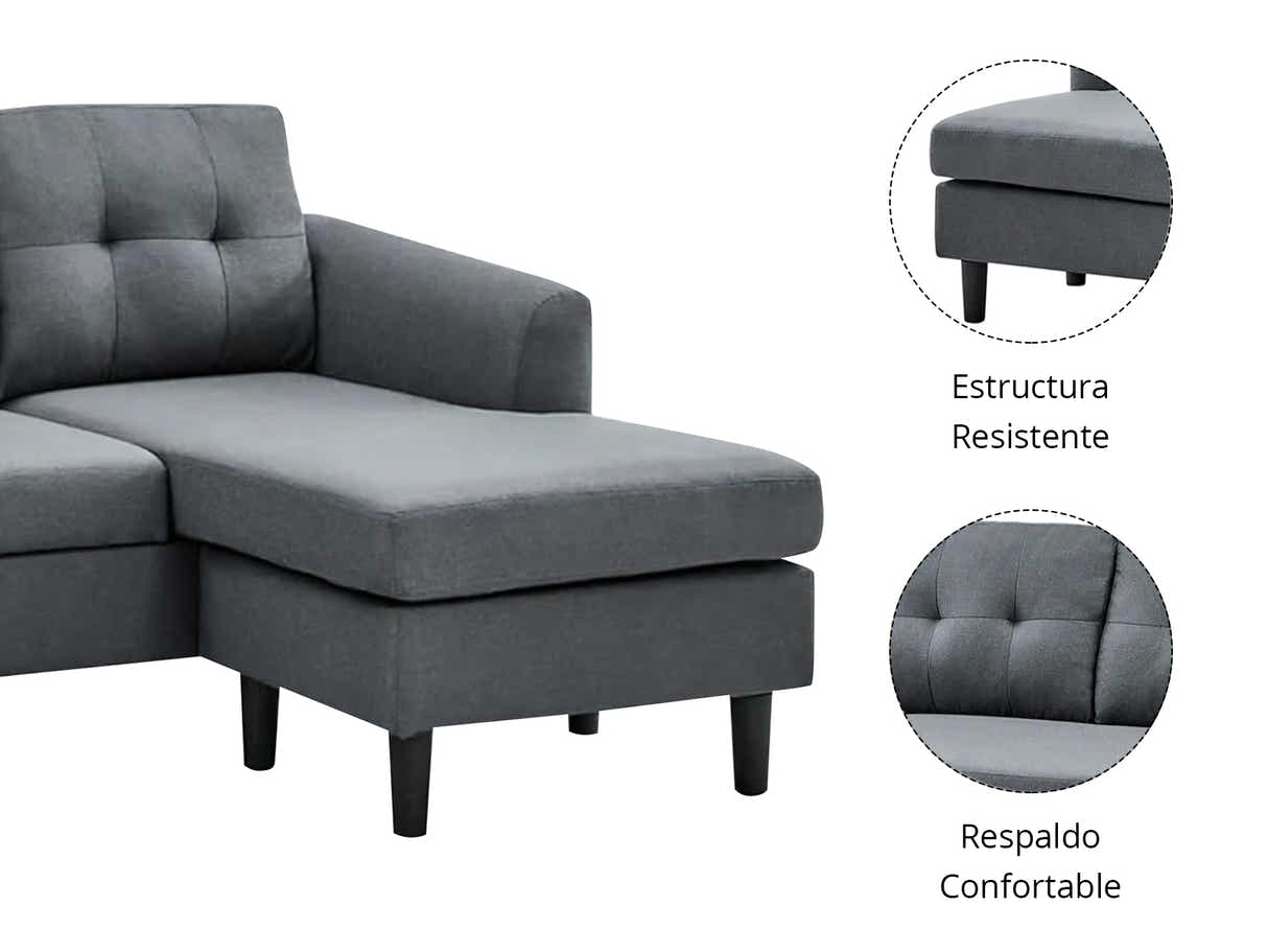 L-Shaped Pull Out Left Sofa Bed Grey