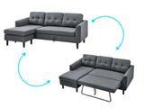 DS L-Shaped Pull Out Left Sofa Bed Grey