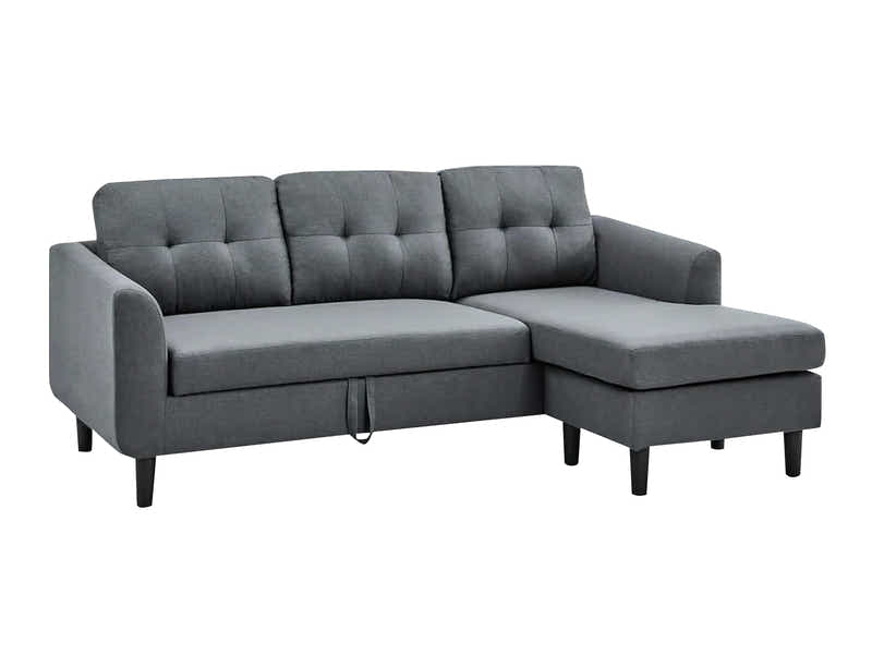 DS L-Shaped Pull Out Right Sofa Bed Grey