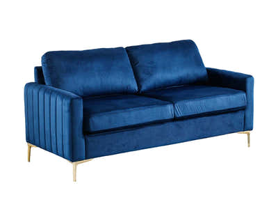 Velvet 2 Seater Sofa Navy Blue