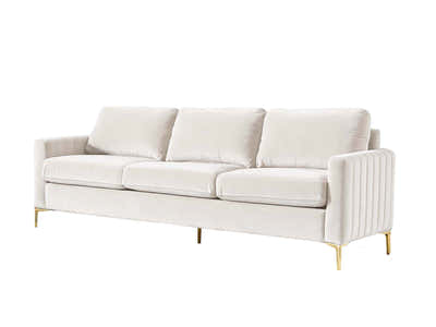 Velvet 3 Seater Sofa Beige