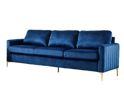 Velvet 3 Seater Sofa Navy Blue