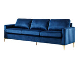 Velvet 3 Seater Sofa Navy Blue
