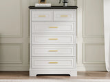 DS 6 Drawer Dresser White