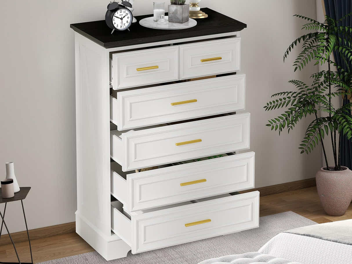 6 Drawer Dresser White