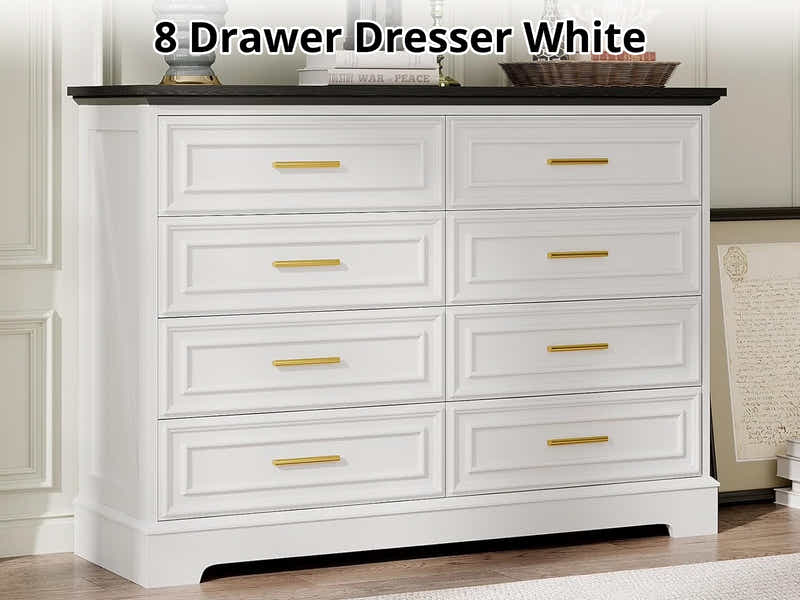 DS 8 Drawer Dresser White