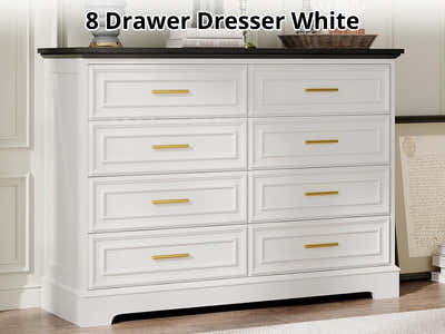 DS 8 Drawer Dresser White