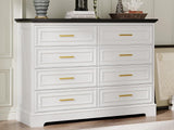 DS 8 Drawer Dresser White