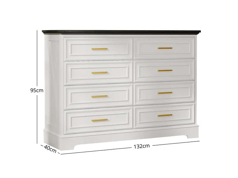 DS 8 Drawer Dresser White
