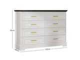 DS 8 Drawer Dresser White