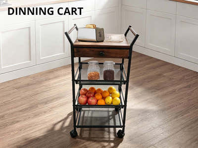DS Dining Cart - Black & Walnut
