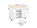 Rolling Kitchen Island With Drawers 015 White