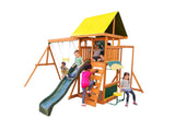 Wooden Swing with Slide Set  WS017 Wood Outdoor Play