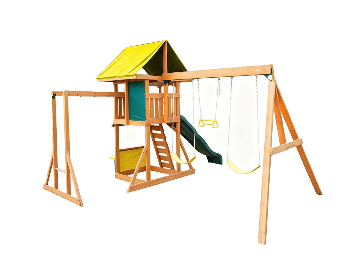 Wooden Swing with Slide Set  WS017 Wood Outdoor Play