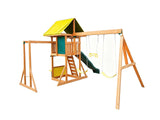 Wooden Swing with Slide Set  WS017 Wood Outdoor Play