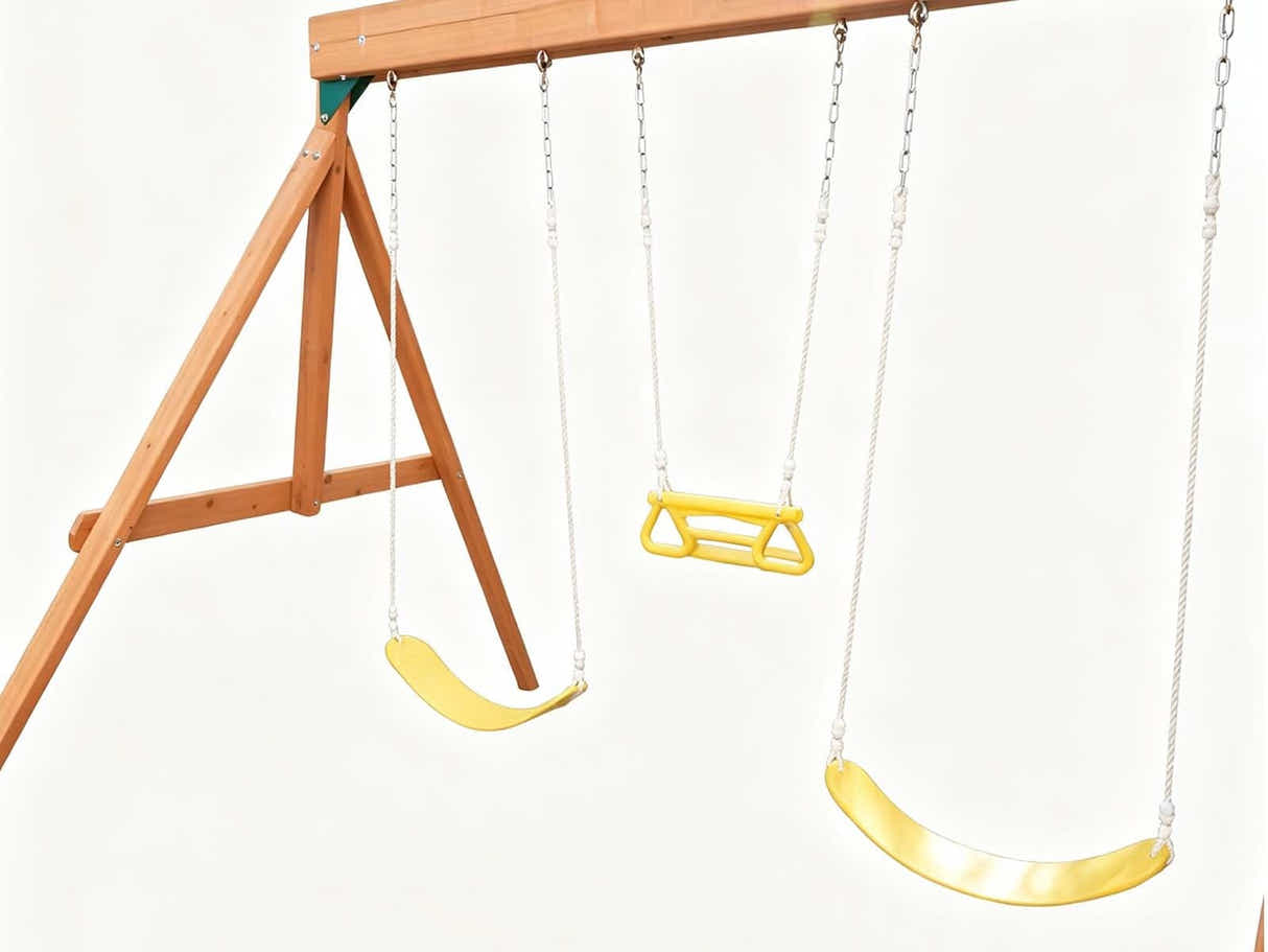 Wooden Swing with Slide Set  WS017 Wood Outdoor Play