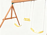 Wooden Swing with Slide Set  WS017 Wood Outdoor Play