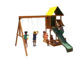 Wooden Swing with Slide Set WS210 wood Outdoor Play