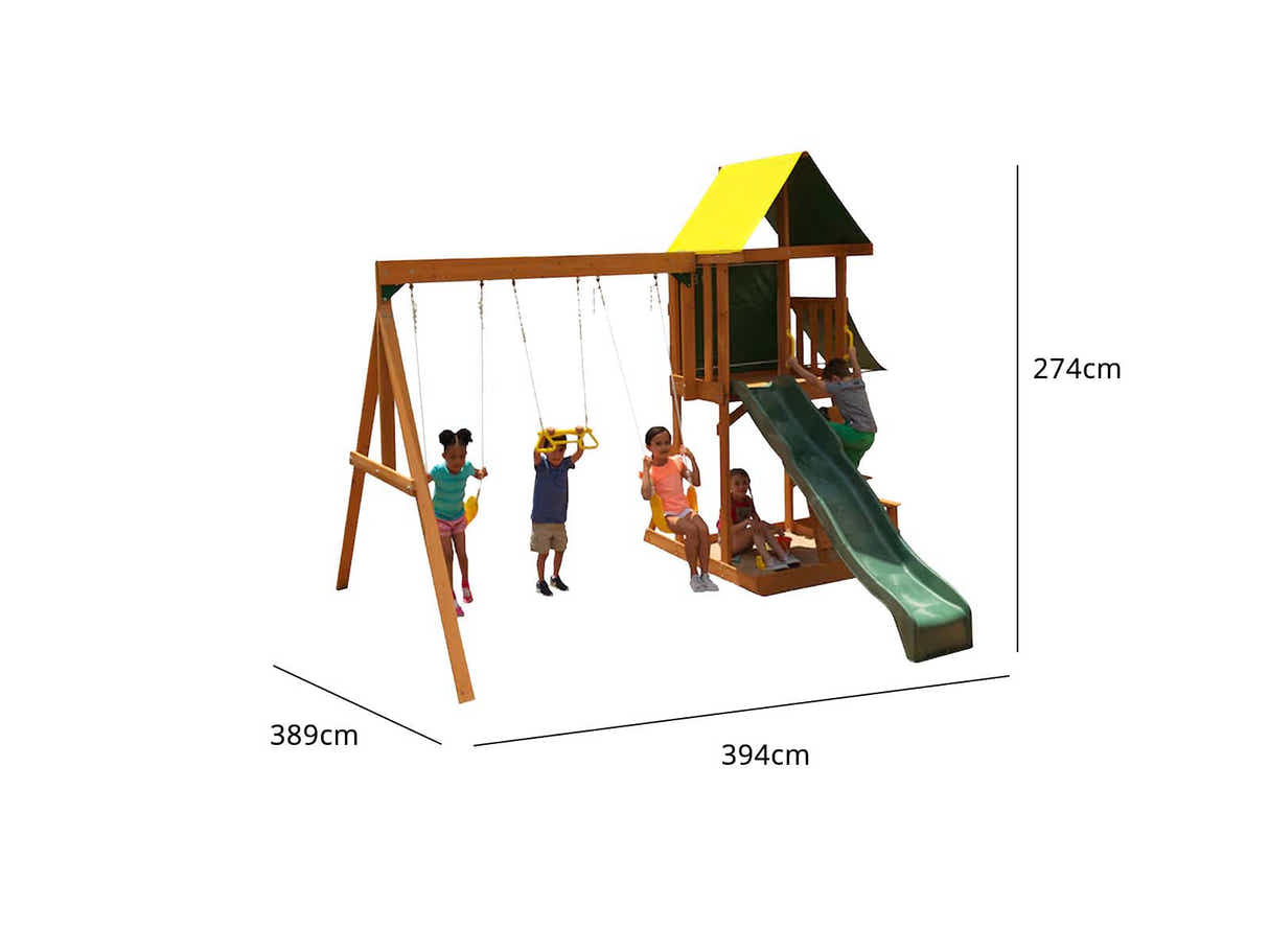 Wooden Swing with Slide Set WS210 wood Outdoor Play