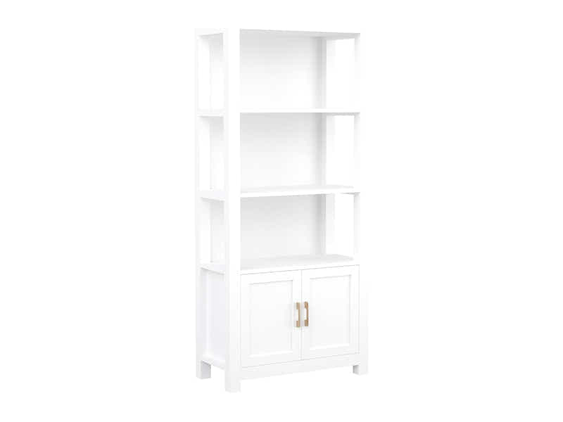 DS Bookcase with Storage Cabinet White