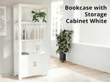 DS Bookcase with Storage Cabinet White