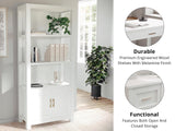 DS Bookcase with Storage Cabinet White