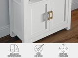 DS Bookcase with Storage Cabinet White