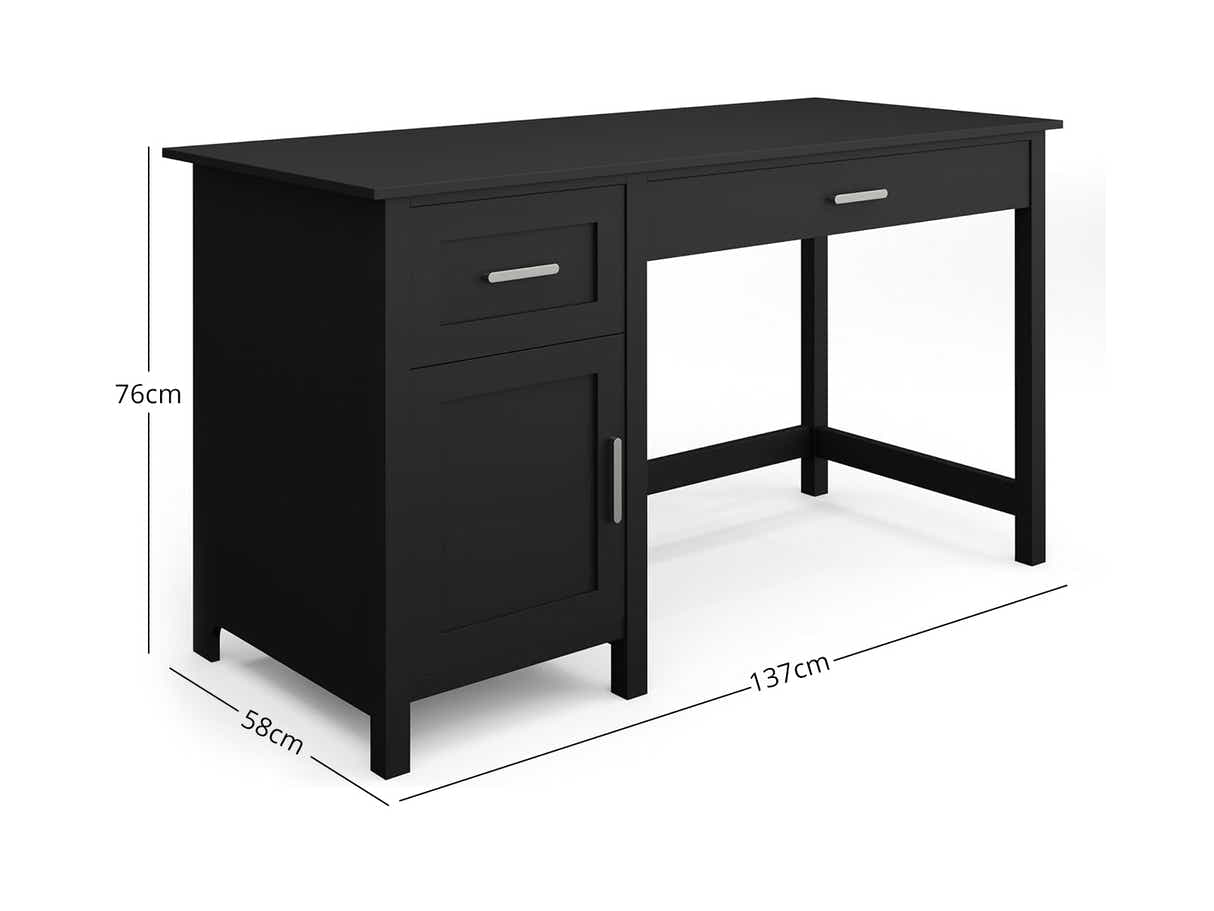 Home Office Desk with Storage Black & Molina Mesh Task Chair Black+Black