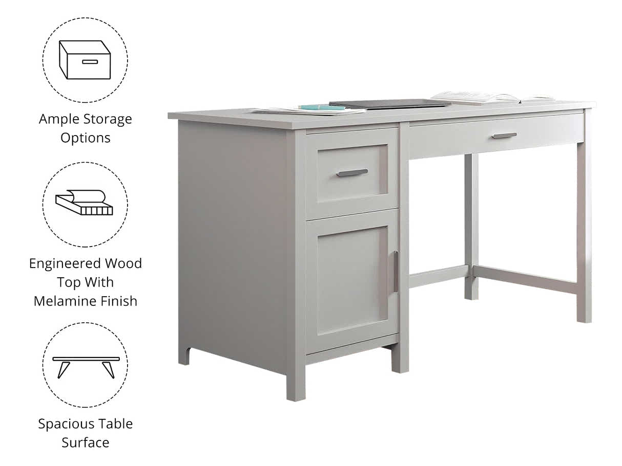 Home Office Desk with Storage - Grey