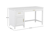 DS Home Office Desk with Storage White