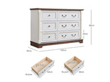 6-Drawer Chest - Antique White & Rustic Brown