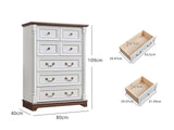 7-Drawer Chest - Antique White & Rustic Brown