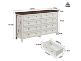 8-Drawer Chest - White & Rustic Wood