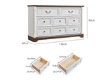 8-Drawer Chest - Antique White & Rustic Brown