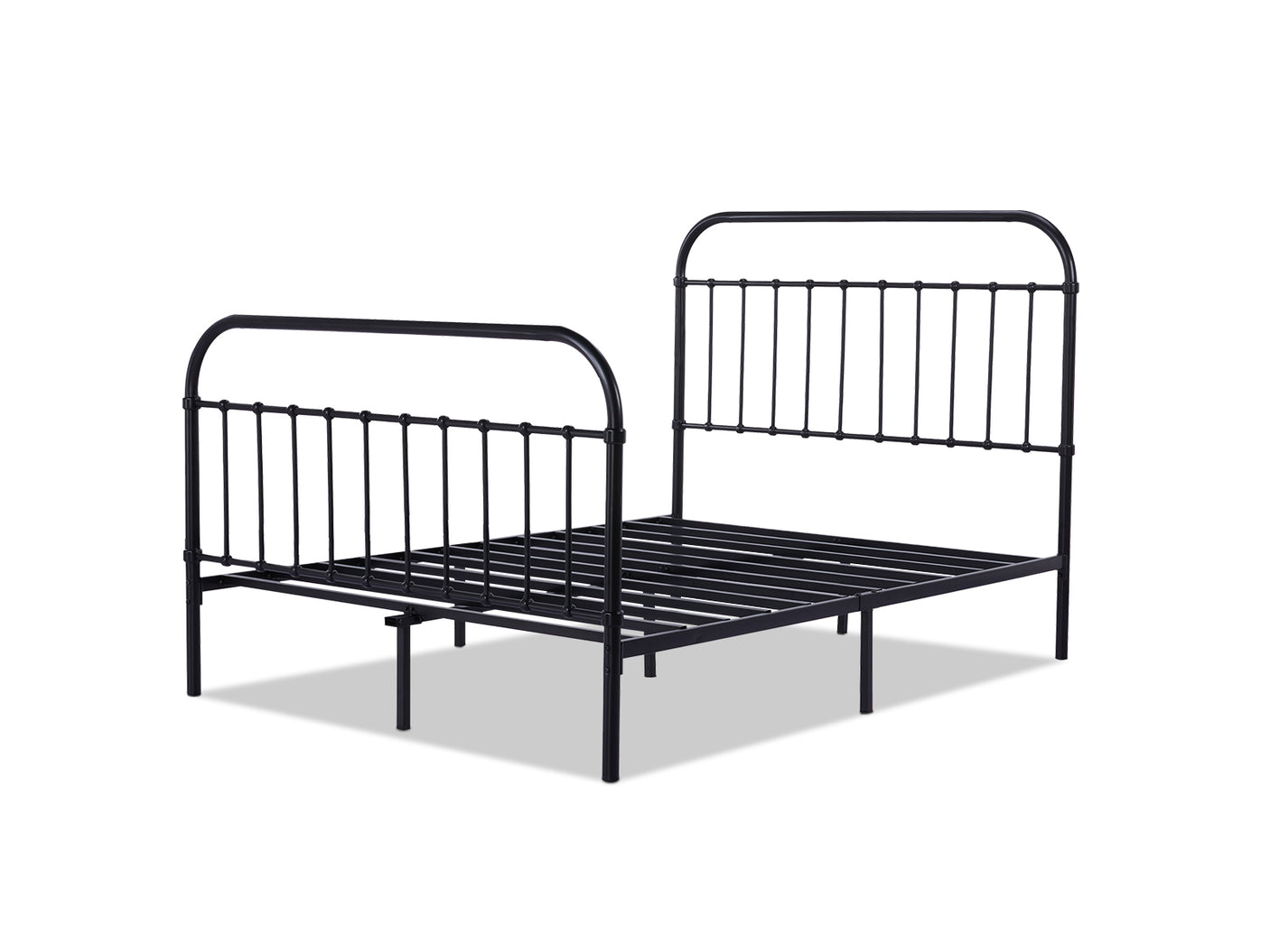 Darcy Double Bed Frame - High Back Metal Black