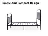 Darcy High Back Metal Bed Frame Black - King