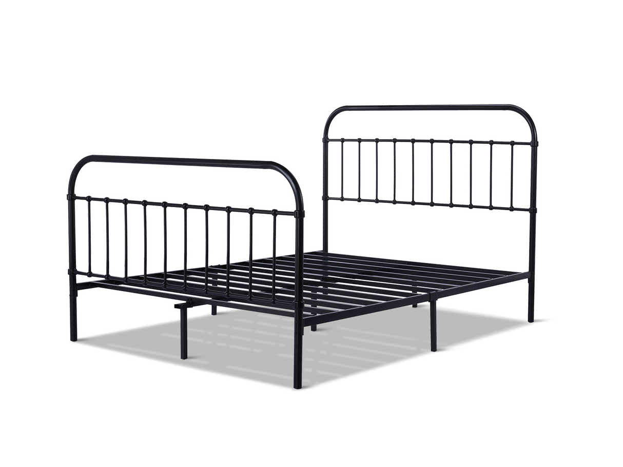 Darcy High Back Metal Bed Frame Black - King