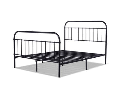 Darcy High Back Metal Bed Frame Black - King
