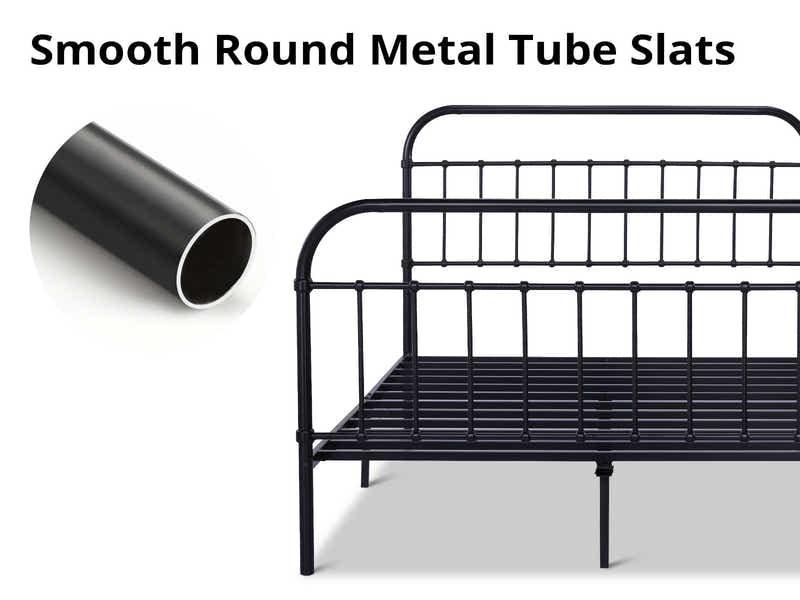 Darcy High Back Metal Bed Frame Black - Queen